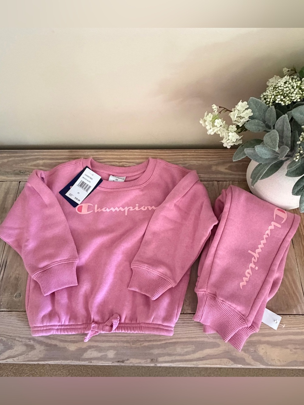 Champion Pink Girls' Sweatshirt & Joggers Set 💗🆕